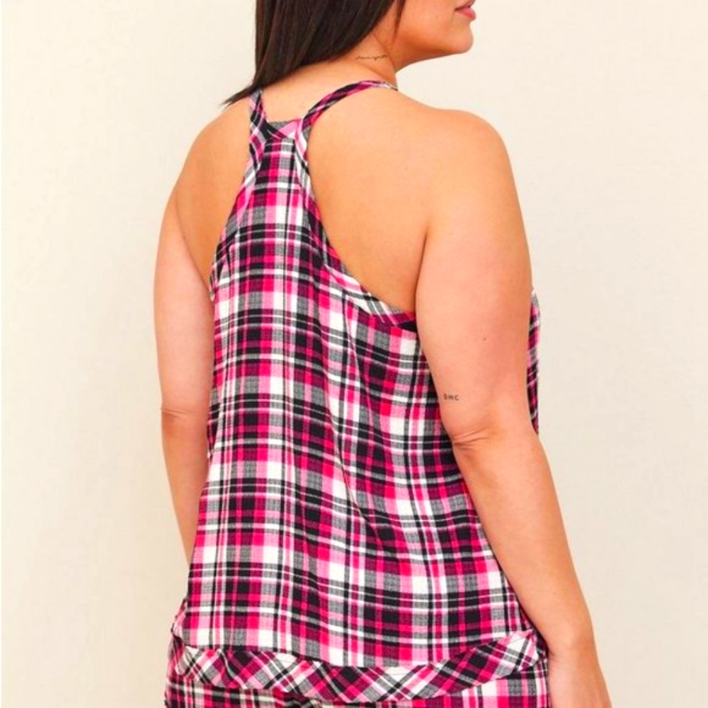 ❤️NWT TORRID TANK GAUZE PLAID - RACERBACK SMOCKED - SLEEVELESS CAMI 3X - Picture 2 of 6